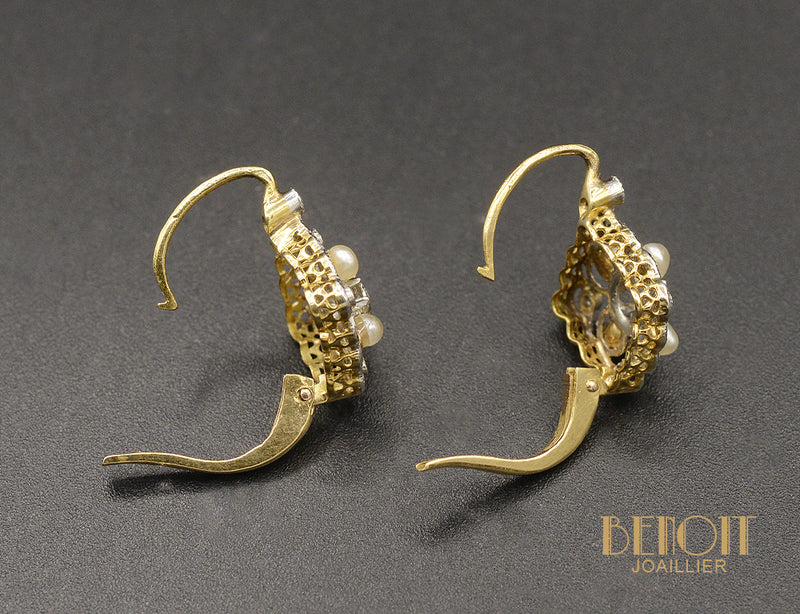 Dormeuses Perles Fines et Diamants