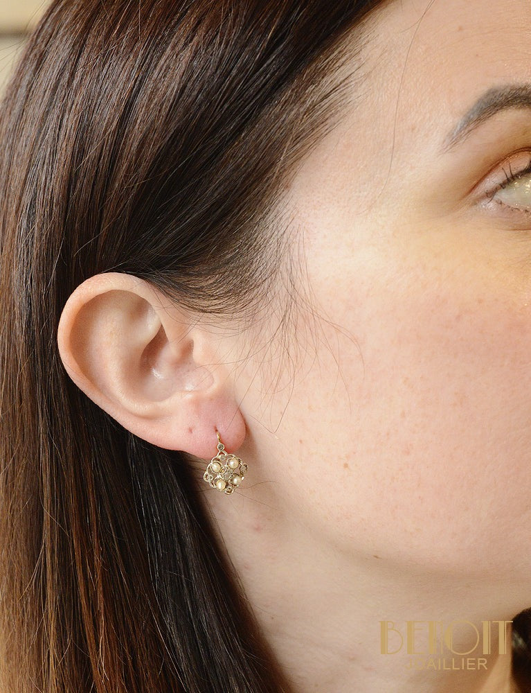 Dormeuses Perles Fines et Diamants