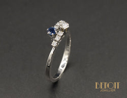 Bague Toi et Moi Saphir et Diamant