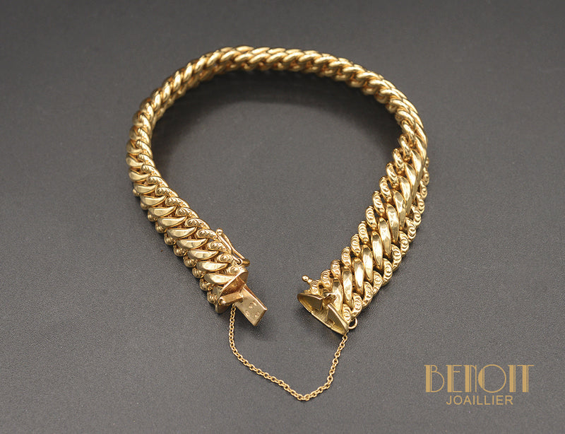 Bracelet Or Rose Maille Américaine