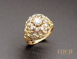Bague Dôme Or Jaune Diamants