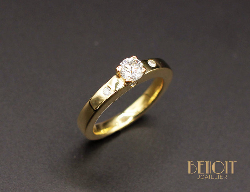 Solitaire Diamant Or Jaune