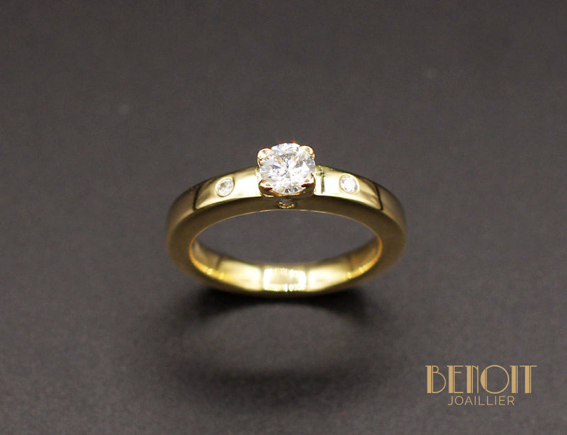 Solitaire Diamant Or Jaune