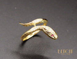 Bague Serpent Or Jaune Diamants