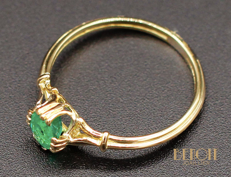 Bague Emeraude Or Jaune 1950