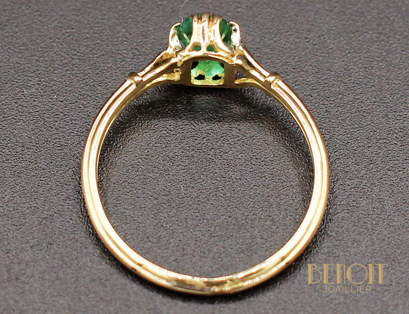 Bague Emeraude Or Jaune 1950