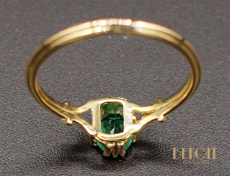 Bague Emeraude Or Jaune 1950