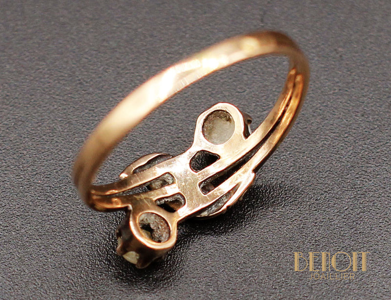 Bague XIXe Perles Diamants