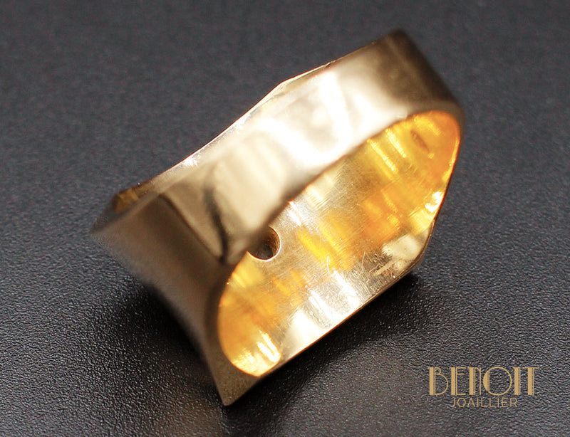 Chevalière Carrée Or Jaune Diamant