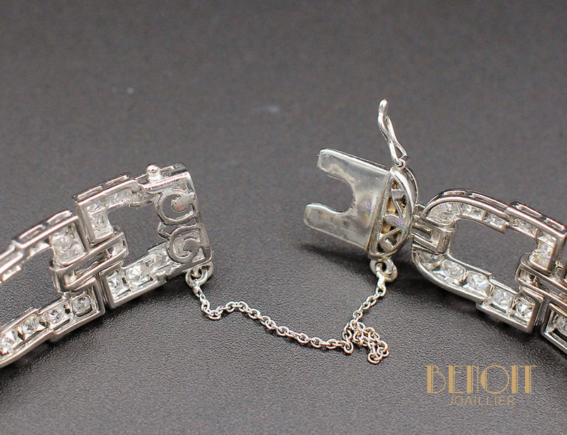 Bracelet Art Déco Platine Diamants