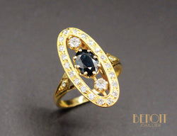 Bague Marquise Saphir Diamants