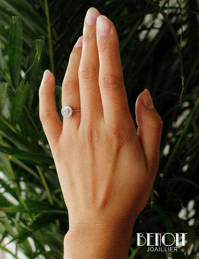 Bague Diamants Ronds et Baguettes