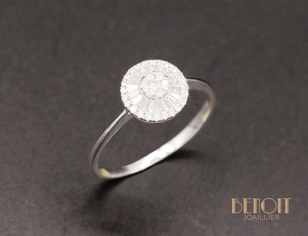 Bague Diamants Ronds et Baguettes
