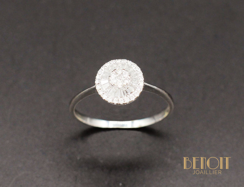 Bague Diamants Ronds et Baguettes