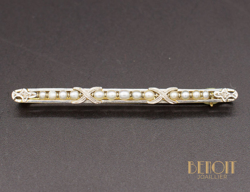Broche Barrette Perles Fines