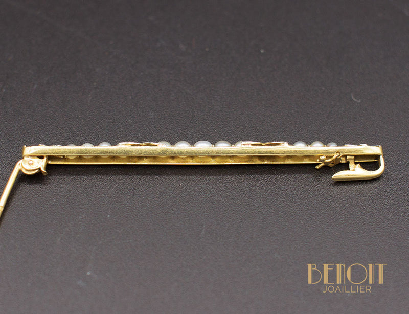 Broche Barrette Perles Fines