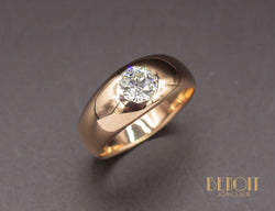 Bague Jonc Or Rose Diamant