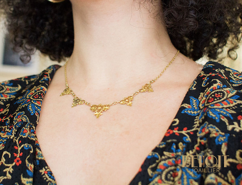 Collier Draperie "Lierre" Or Jaune