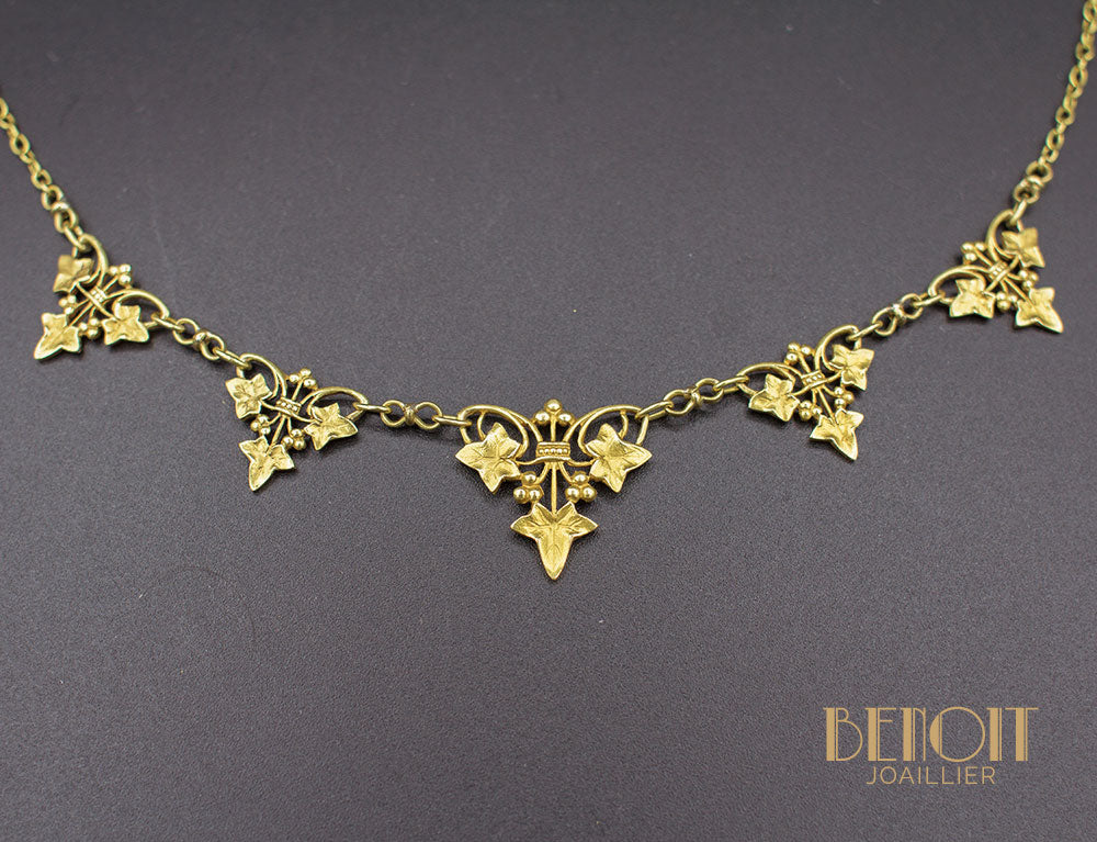 Collier Draperie Ancien En Or Jaune 18 Carats - Occasion - Modèle 6862