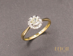 Solitaire Ancien Diamant Jaune