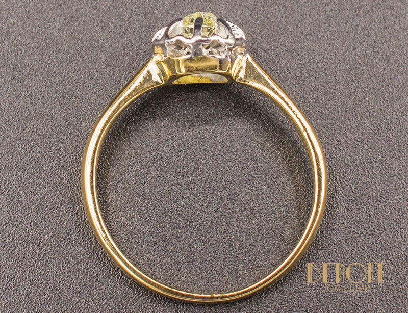 Solitaire Ancien Diamant Jaune