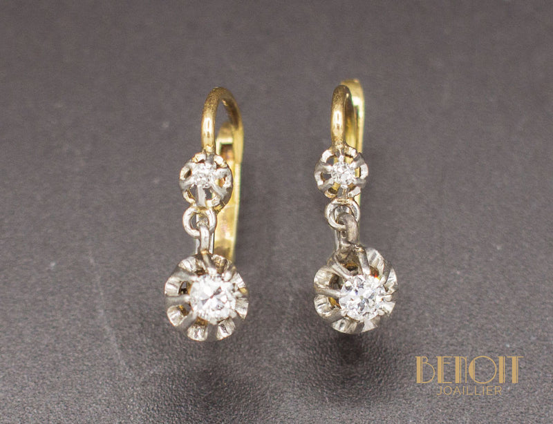 Boucles d'Oreilles Dormeuses Diamants
