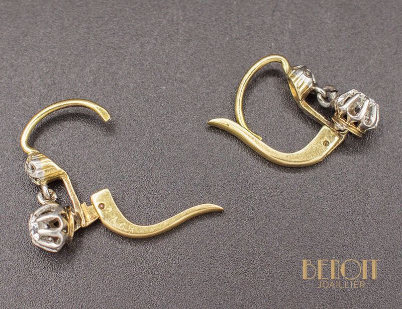 Boucles d'Oreilles Dormeuses Diamants