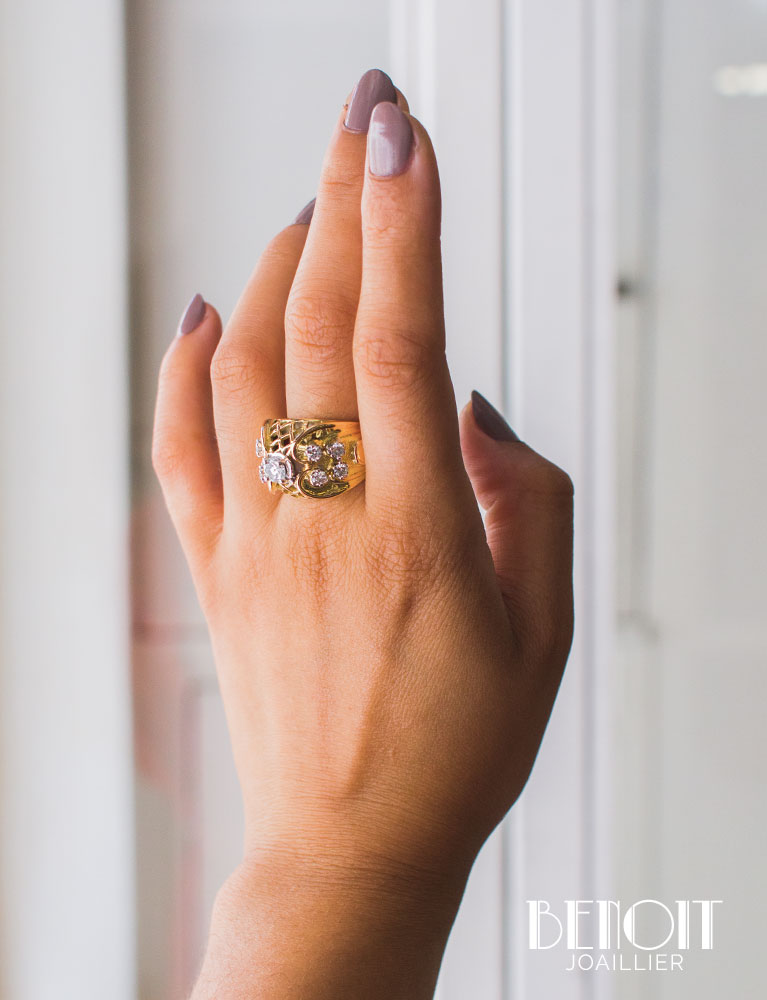 Bague Cocktail 1950 Diamants
