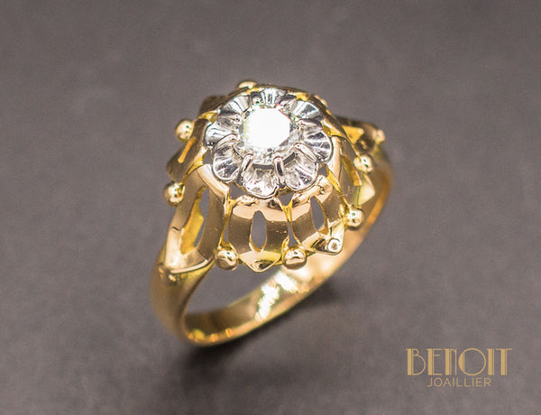 Bague Dôme Fleur Diamant