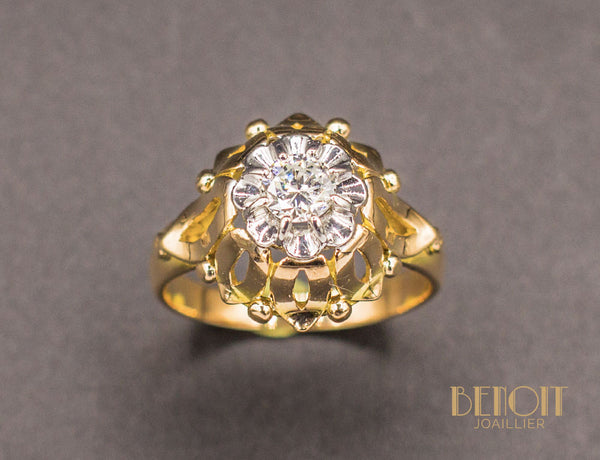 Bague Dôme Fleur Diamant