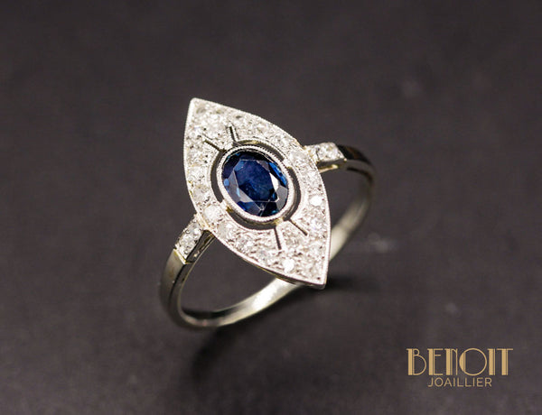 Bague Art Déco Saphir