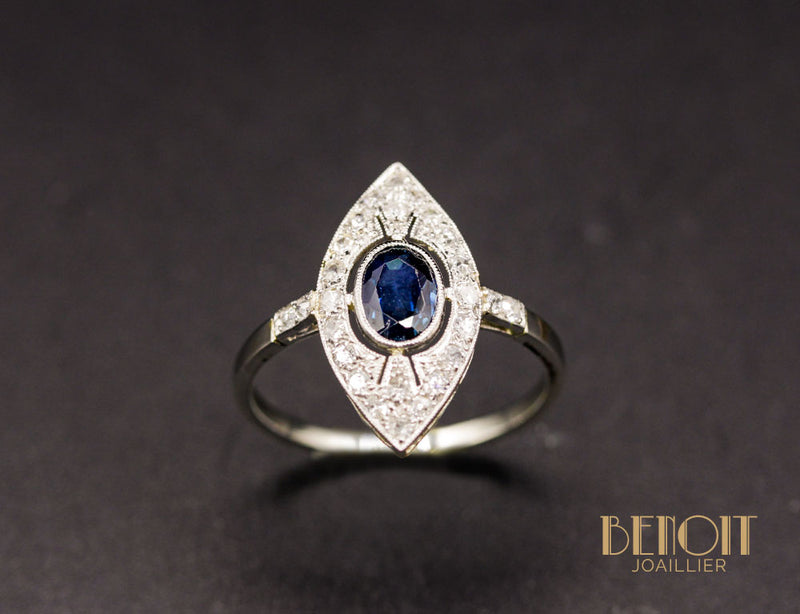 Bague Art Déco Saphir
