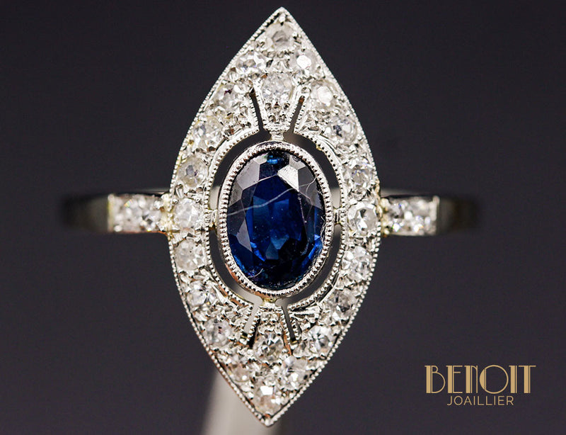 Bague Art Déco Saphir