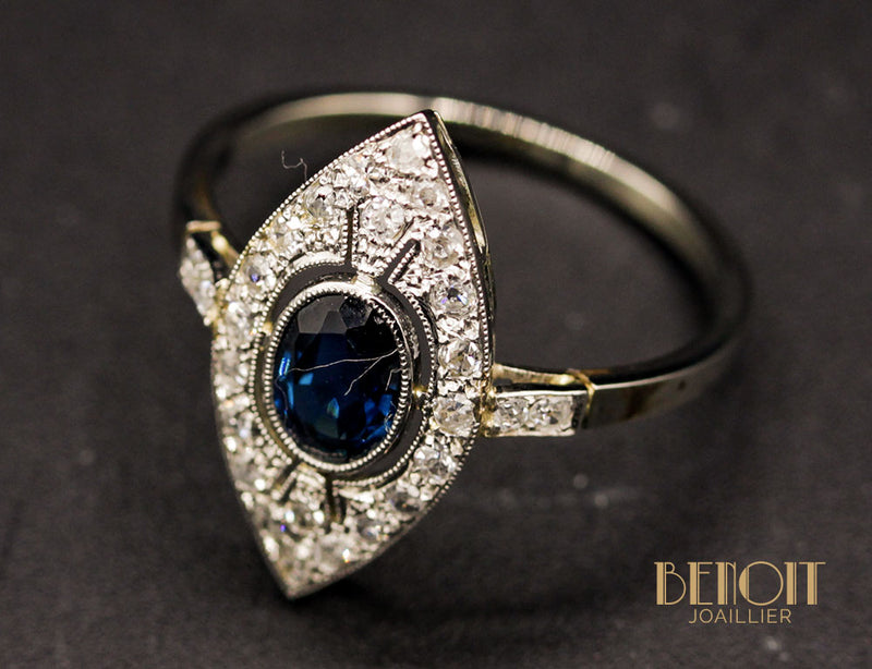 Bague Art Déco Saphir