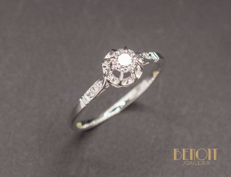Solitaire Ancien Accompagné Diamants