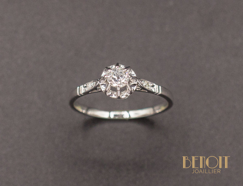 Solitaire Ancien Accompagné Diamants