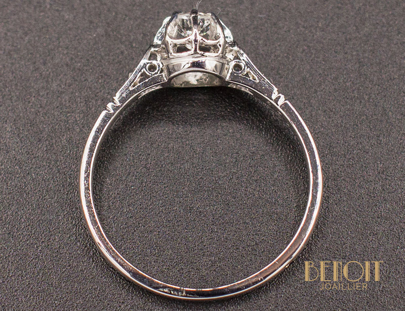 Solitaire Ancien Accompagné Diamants
