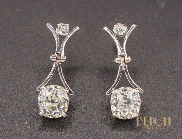 Boucles d'Oreilles Art Déco Diamants