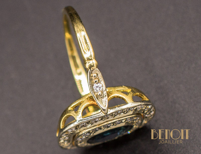 Bague Saphir Double Entourage