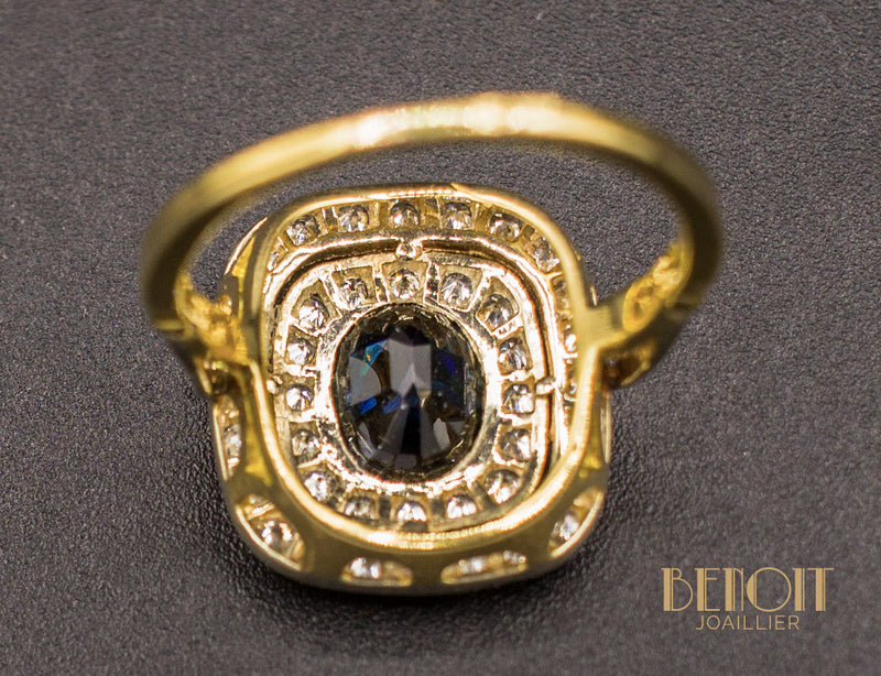 Bague Saphir Double Entourage