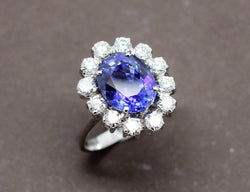 Bague Saphir Entourage Diamants