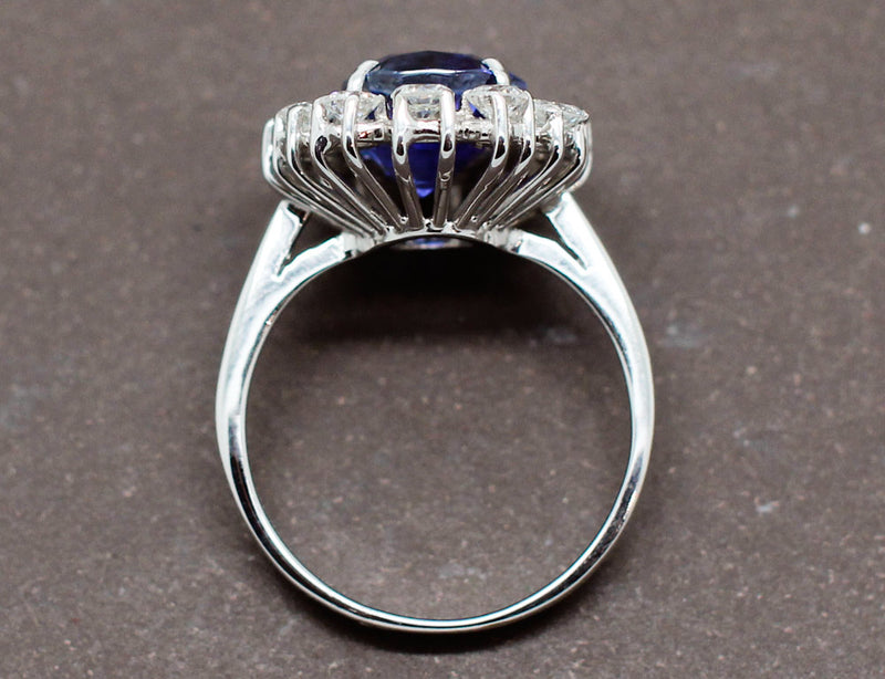 Bague Saphir Entourage Diamants