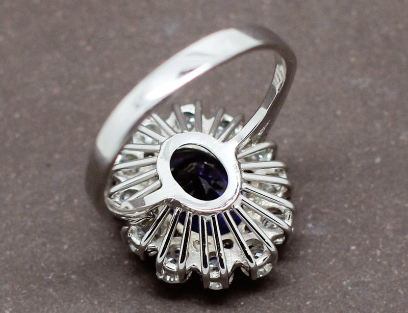 Bague Saphir Entourage Diamants