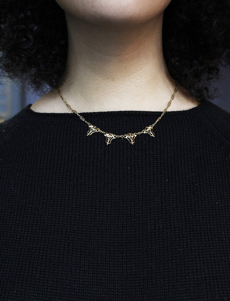 Collier Draperie Or Jaune