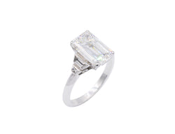 Solitaire Création Benoît Joaillier "Taille Émeraude" Diamant 4,03 carat F-VS2