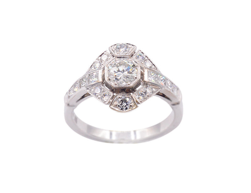 Bague Création Benoît Joaillier "Losange Art Déco" Diamant 0,42ct, H-VS1