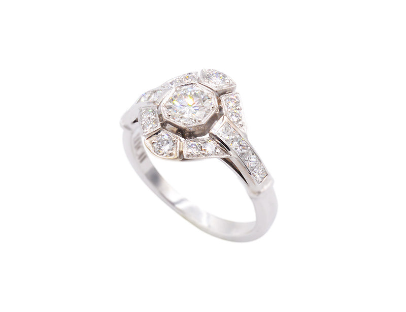 Bague Création Benoît Joaillier "Losange Art Déco" Diamant 0,42ct, H-VS1