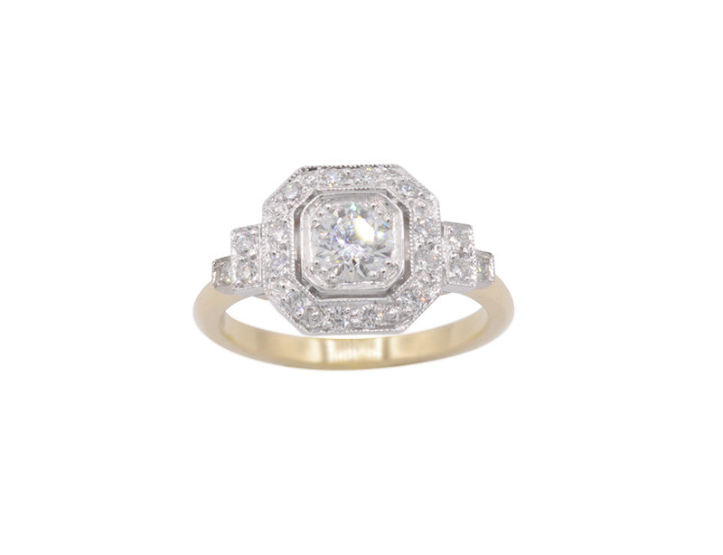 Bague Création Benoît Joaillier "Carré Pans Coupés" Diamant 0,42 carat G-SI