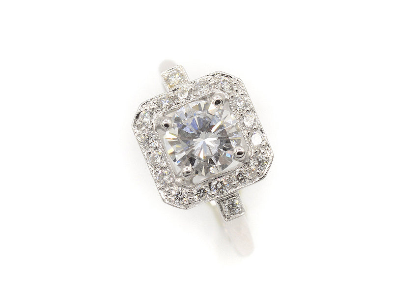 Bague Création Benoit Joaillier "Plateau Pans Coupés" Diamant 0,96ct D-VS2