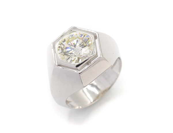 Bague Création Benoit Joaillier "Jonc Hexagonal" Diamant 2,30ct M-Si1